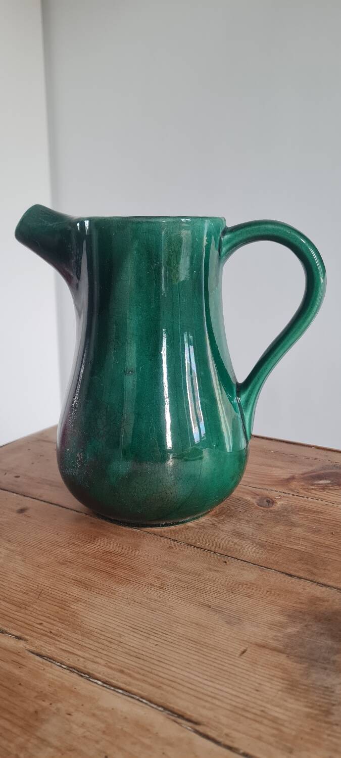 Enamelled stoneware pitcher