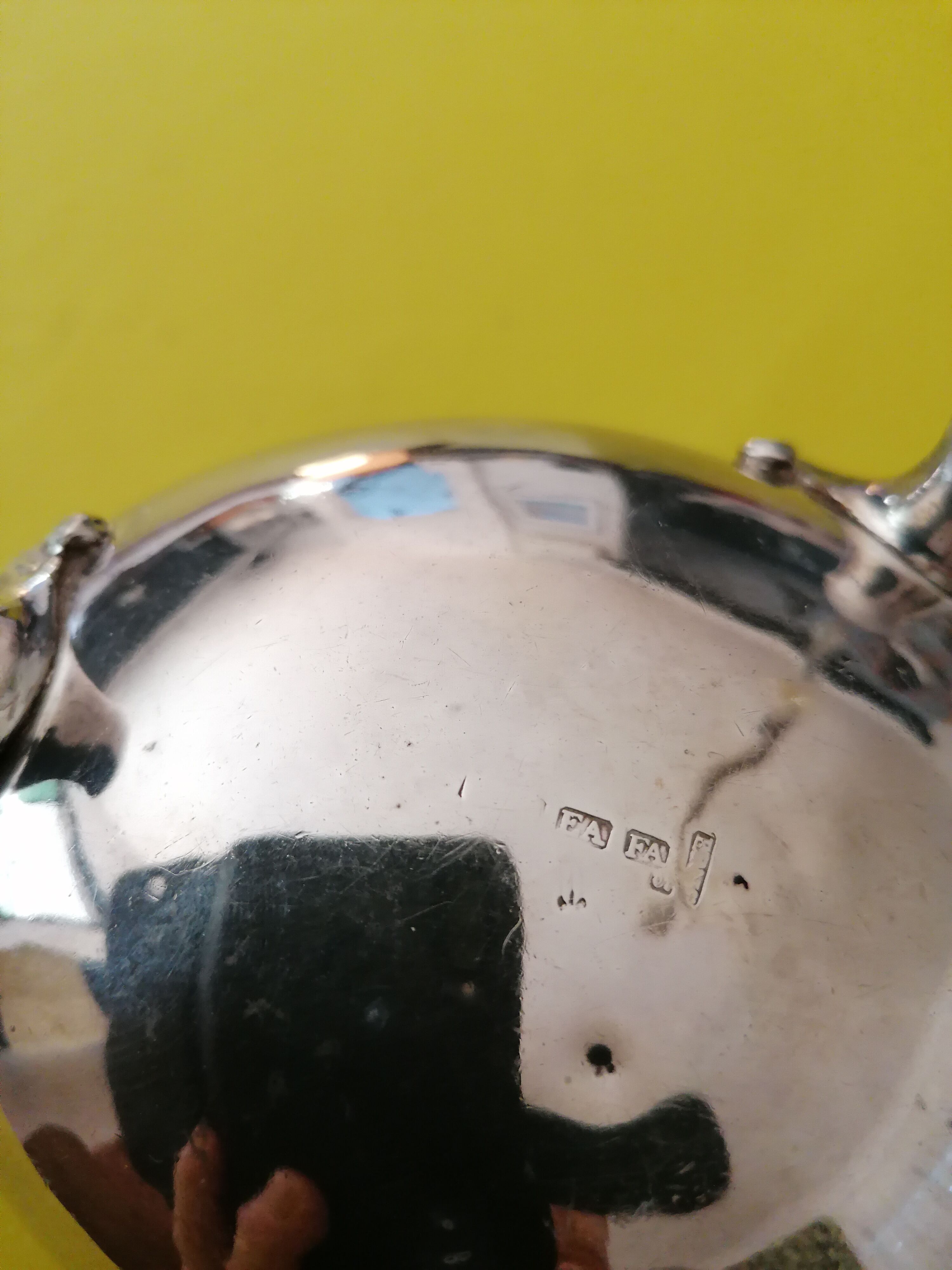 Old silver metal saucer