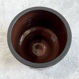 Wendelin Stahl 655-20 Red Brown Vase with Zig Zag Motif, German Studio Pottery with Red Triangles