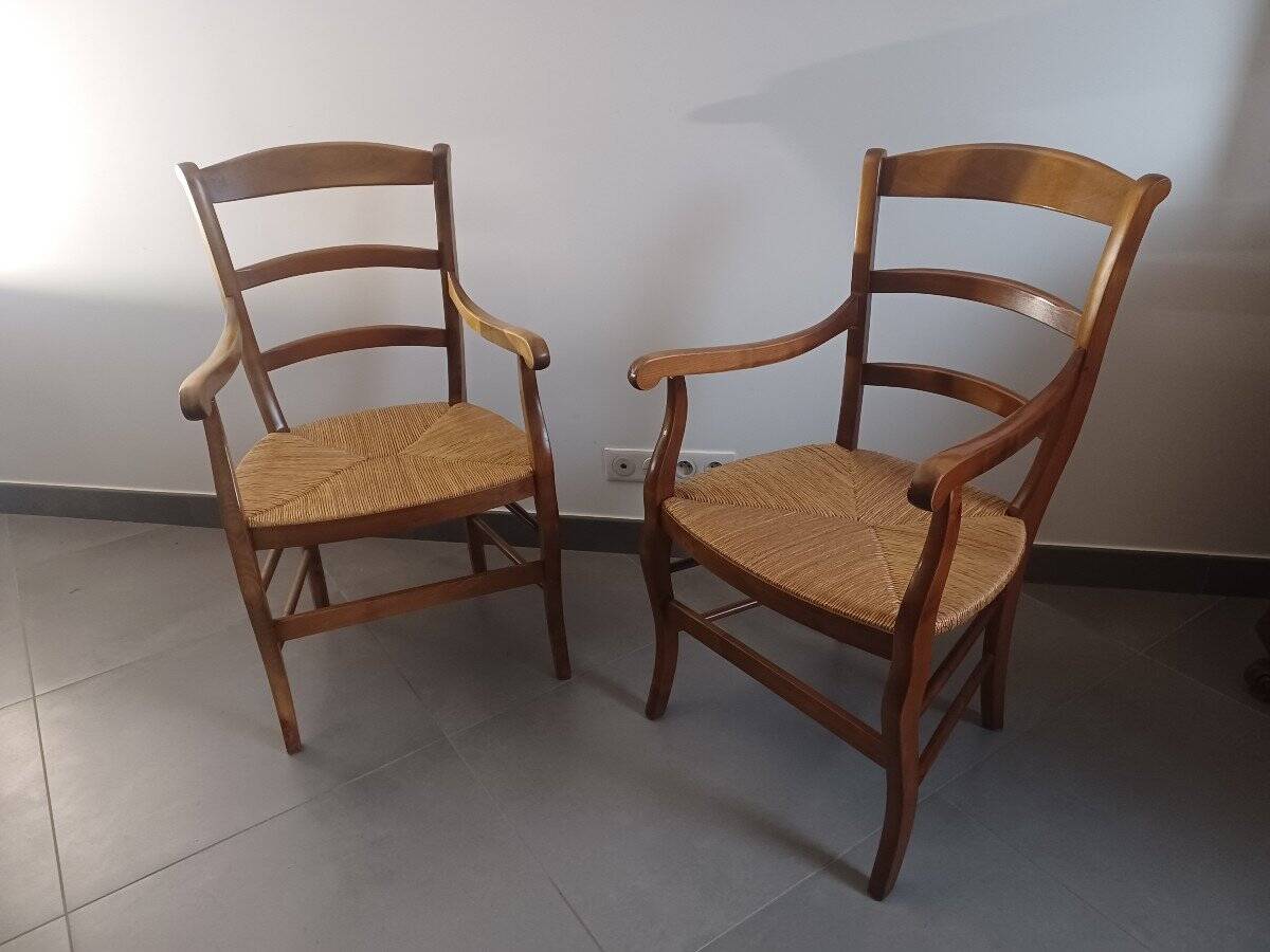 Pair of Armchairs in Cherry Wood