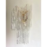 Paire d’appliques murales en verre de murano transparentes « ricci »