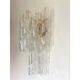 A pair of transparent “ricci” murano glass wall sconces