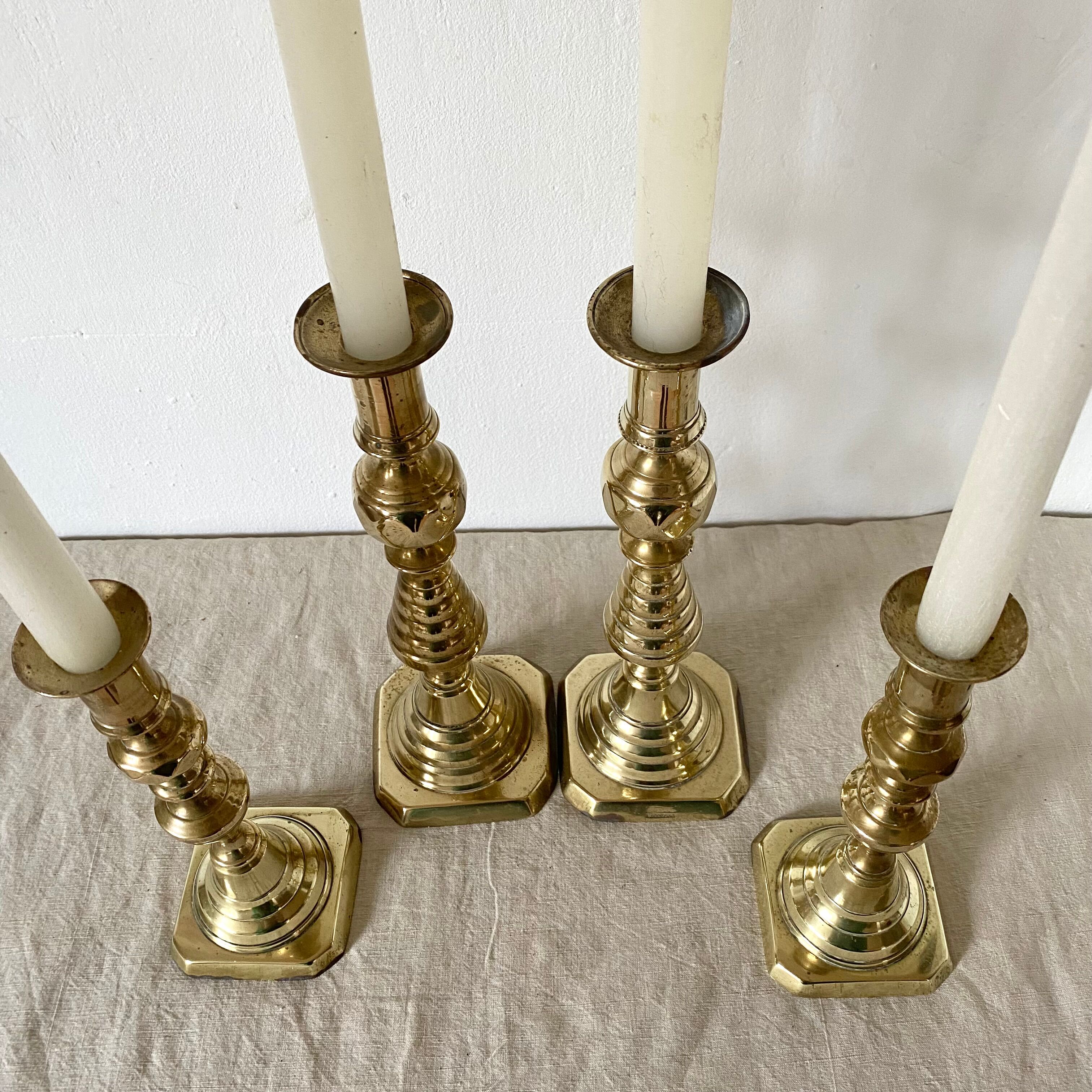 Old brass candlesticks England