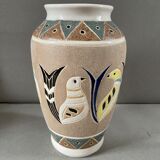 Vase with parakeets 50s