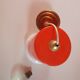 Luminaire suspension opaline vintage 70s orange and white impeccable condition.