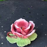 Candle holder in slurry the rose in old biscuit