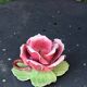 Candle holder in slurry the rose in old biscuit