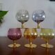 5 vintage coloured cognac glasses