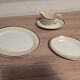 Large Longchamp set in France in earthenware Tea service, serving pieces