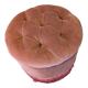 Pouf or footrest in pink velvet with fringes