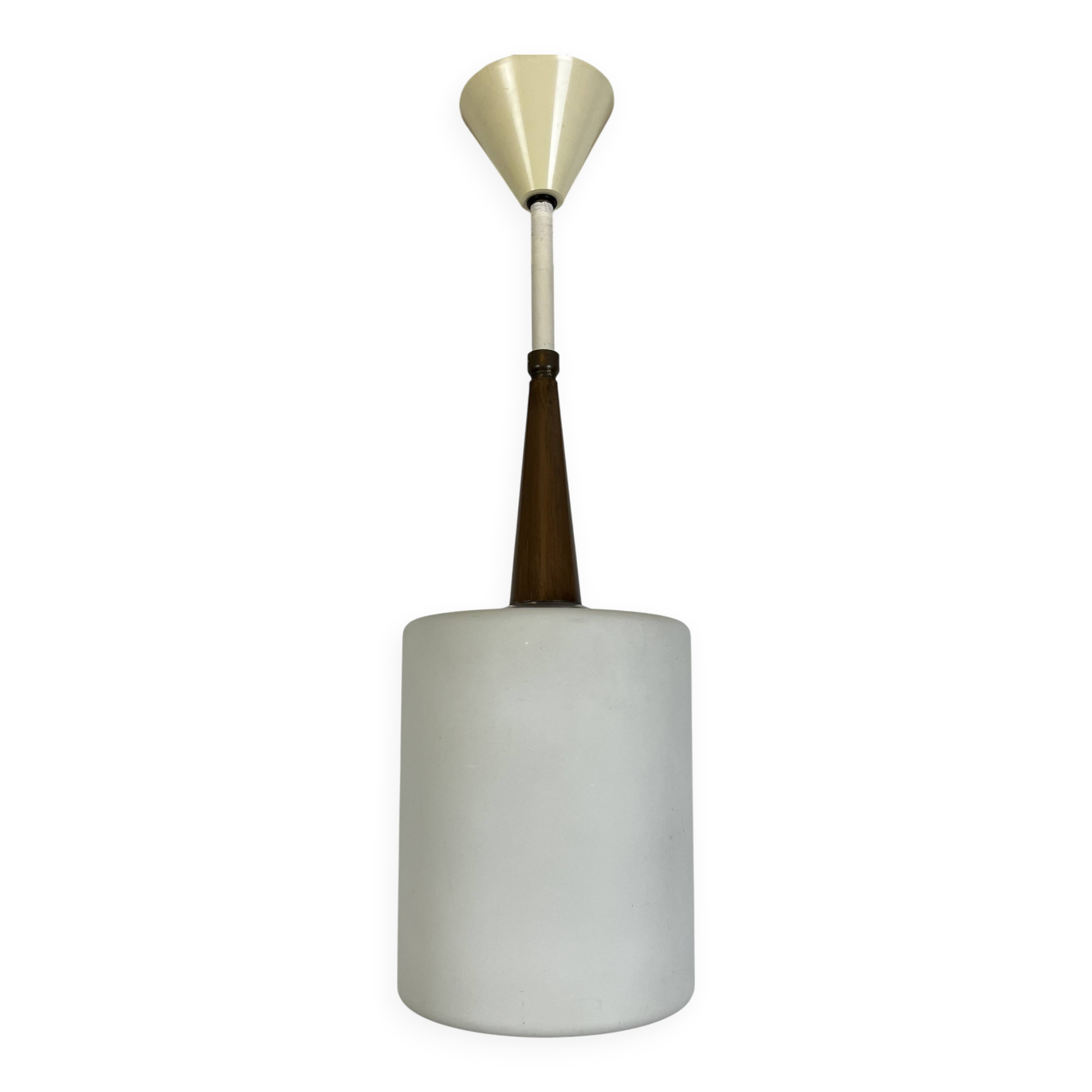 Scandinavian opaline pendant light from the 60s