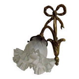 Simple Ruffled Glass Shade Wall Sconce