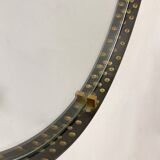 Mid-Century Modern Brass and Steel Drop-Shaped Mirror, Italy, 1970s