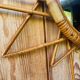 Vintage 60s/70s rattan sun mirror.