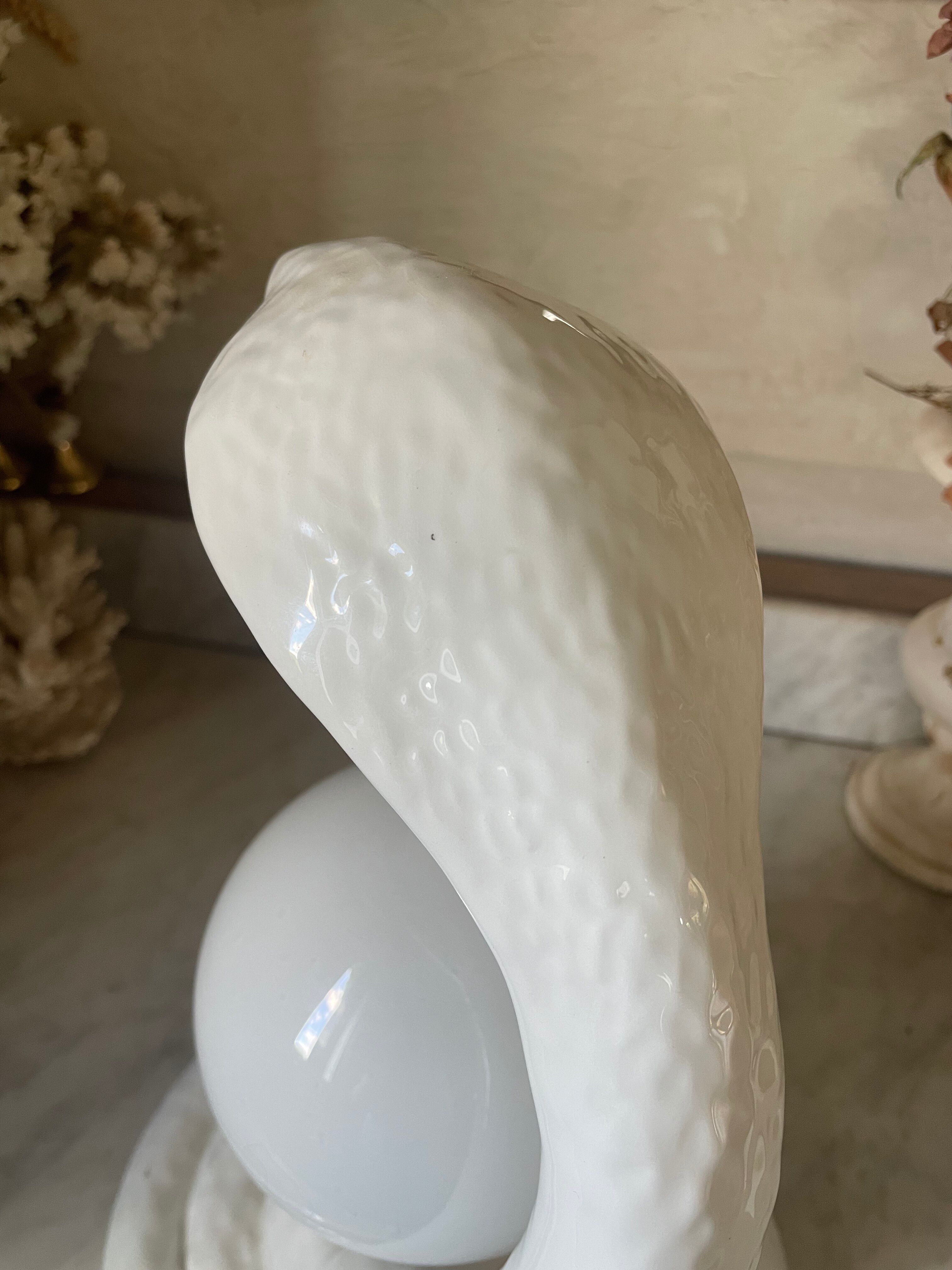 Vintage cobra lamp in ceramic and opaline