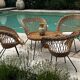 Ensemble de jardin en rotin vintage 1960