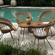 Ensemble de jardin en rotin vintage 1960