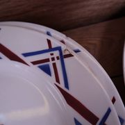 8 Assiettes plates Moulin des Loups Hamage, modèle Ustaritz