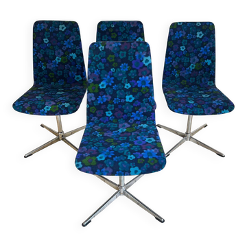 Set of four swivel dining chairs, Denmark 1960