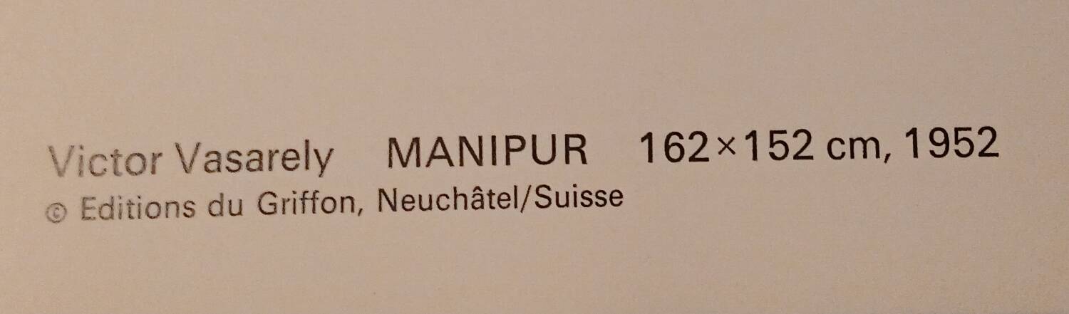 Optical Art Table - Victor Vasarely - Linear Structure - Frame 50x