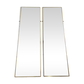 Paire de miroirs dorés 70's , 120 cm