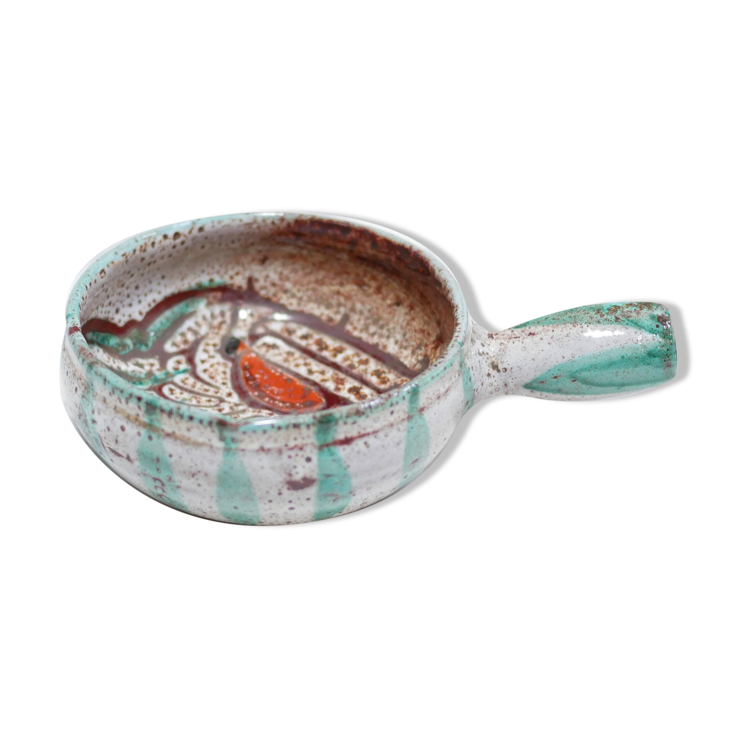 Caquelon vintage ceramic cup, Vallauris, France