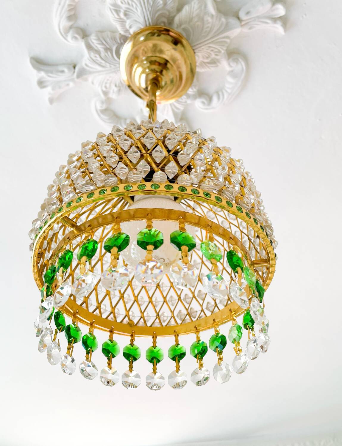 Luster en laiton et cristal