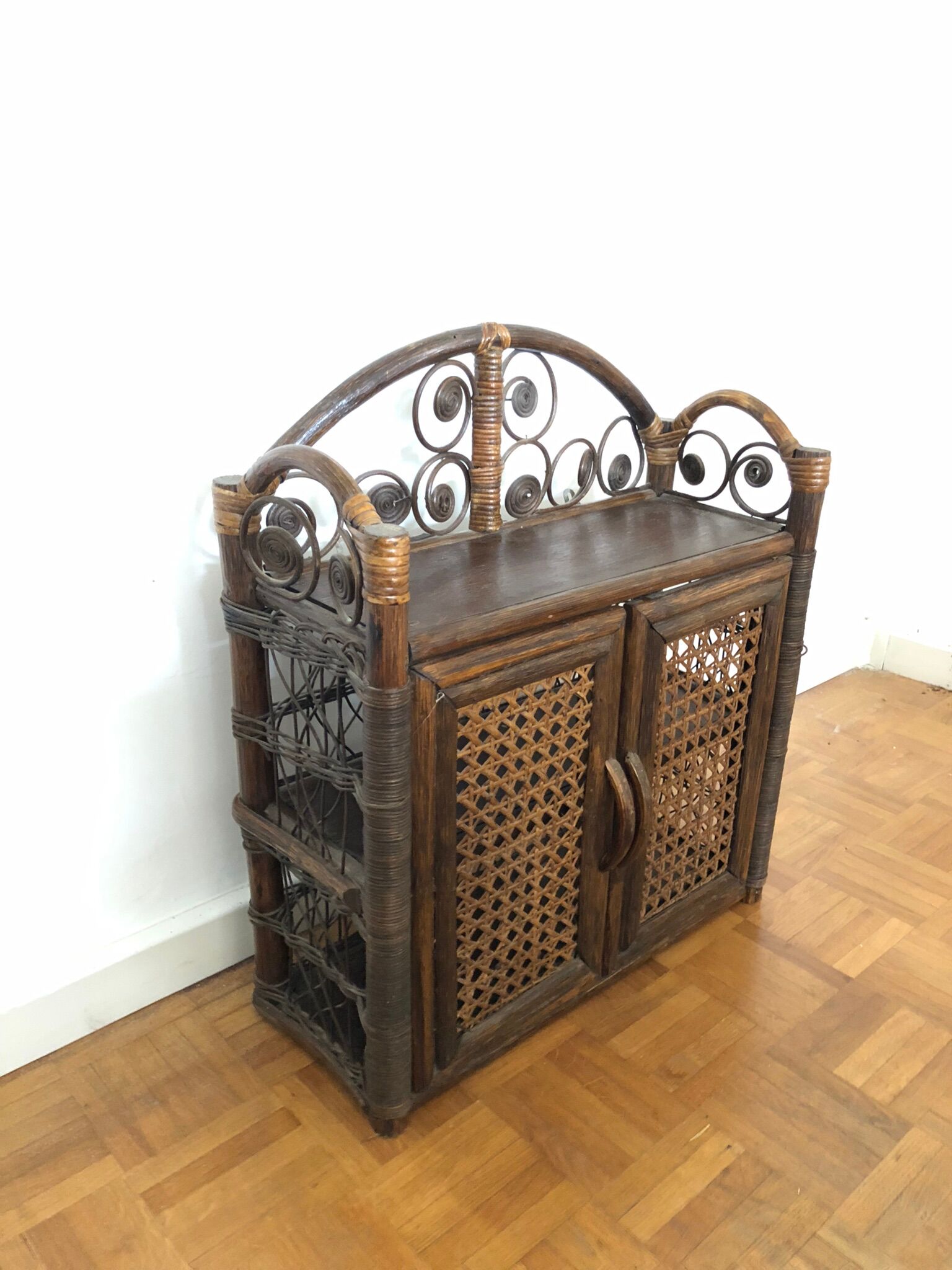 Vintage rattan shelf