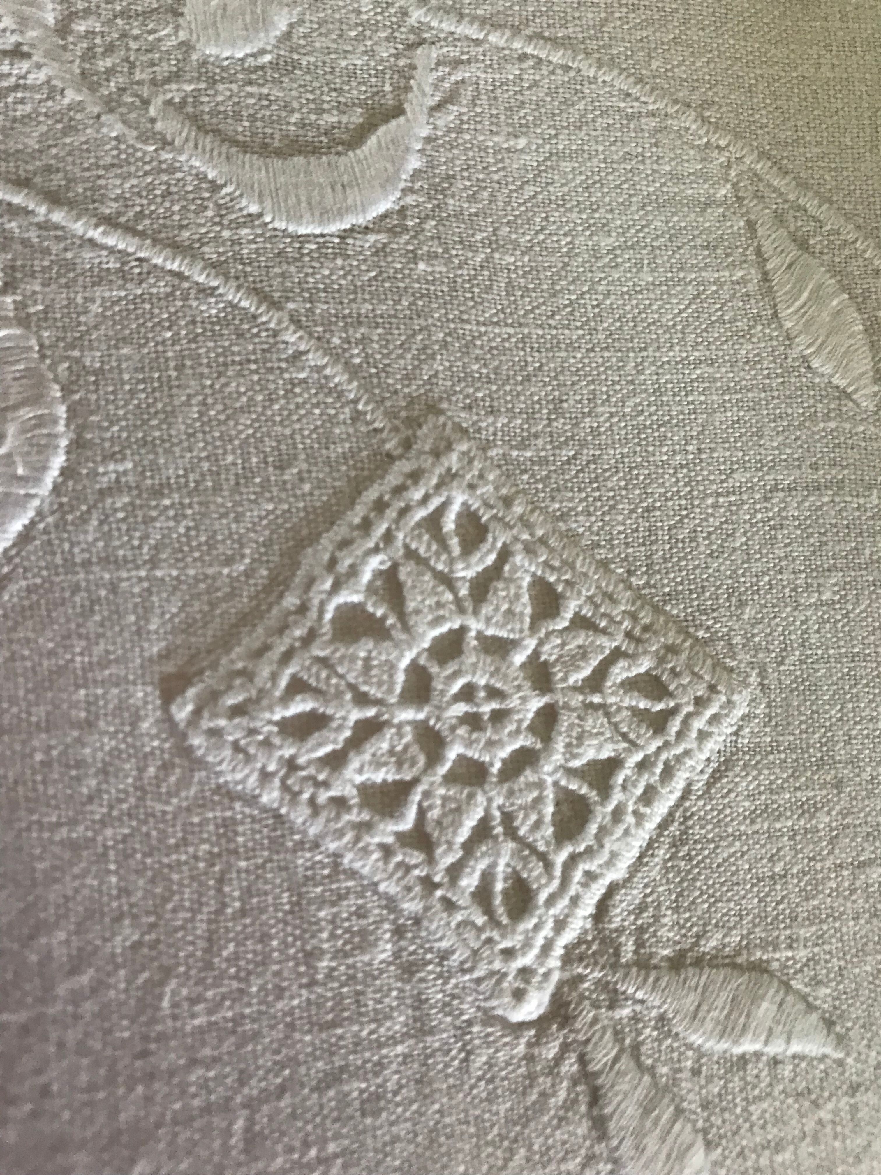 Old embroidered sheet 240 x 188cm