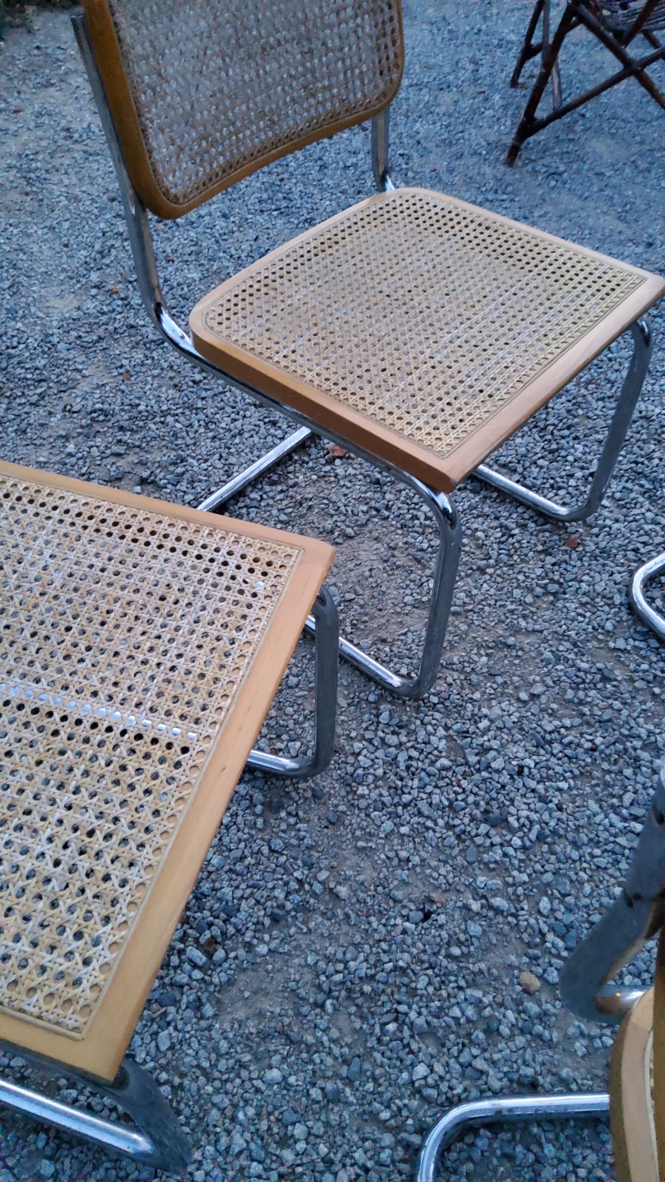 Set of 4 chairs cesca B32 Marcel Breuer Italian edition 1970
