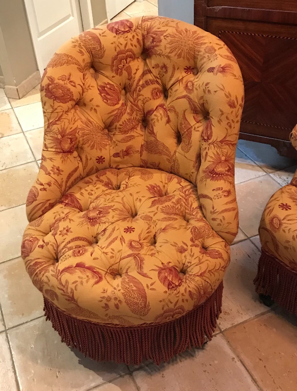 Paire de fauteuils crapaud