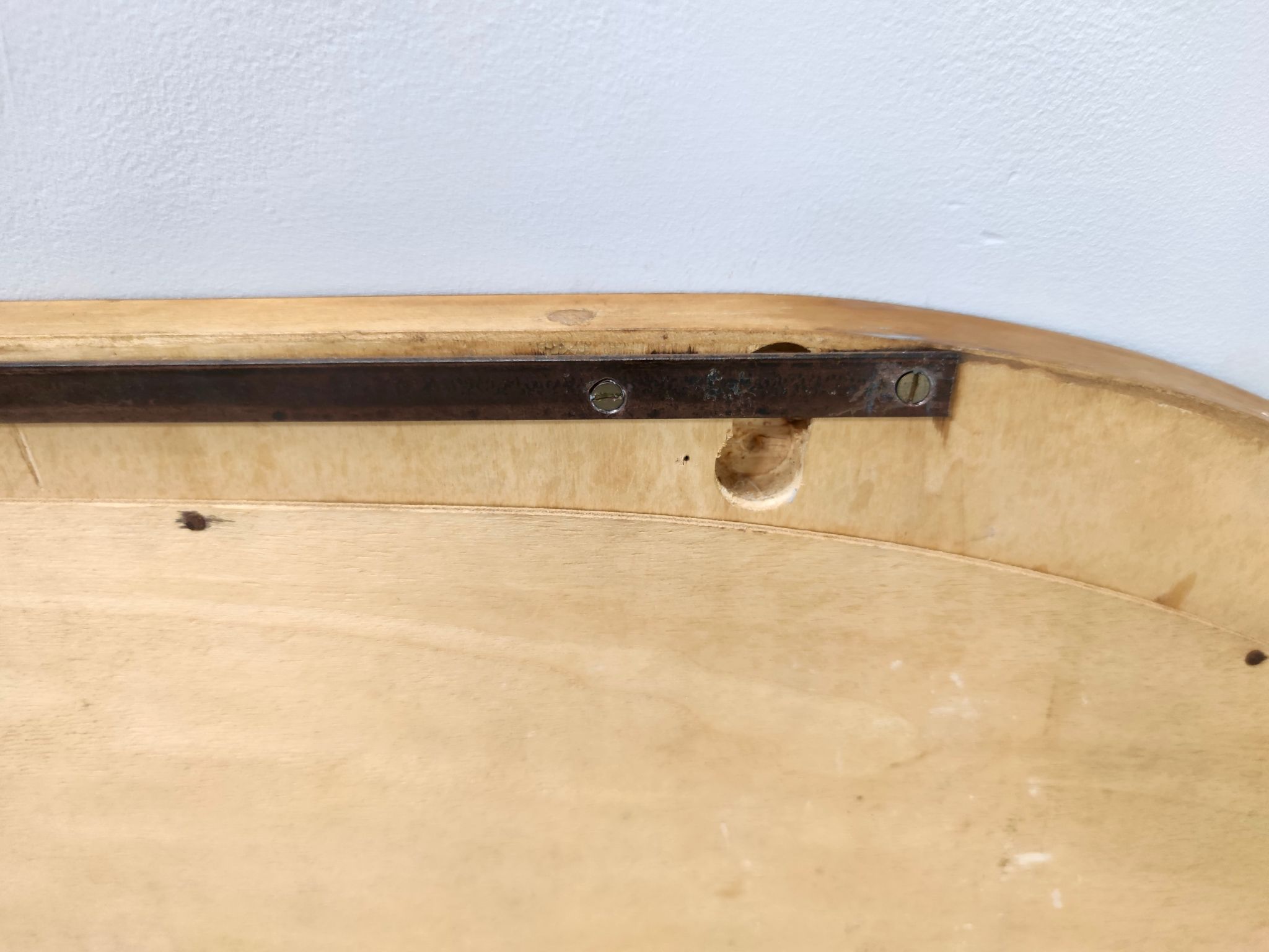 Oval Vintage Wall Mirror with Ash Root Frame, Italy