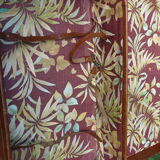 Old monogrammed leather travel suitcase and barony crown