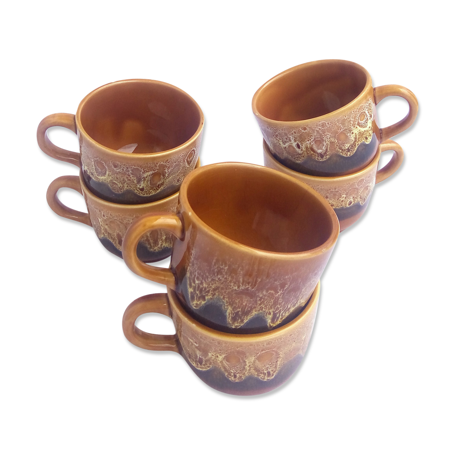6 cups Sarreguemines model Hawaii