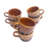 6 cups Sarreguemines model Hawaii