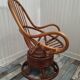 Fauteuil pivotant en bambou des années 70