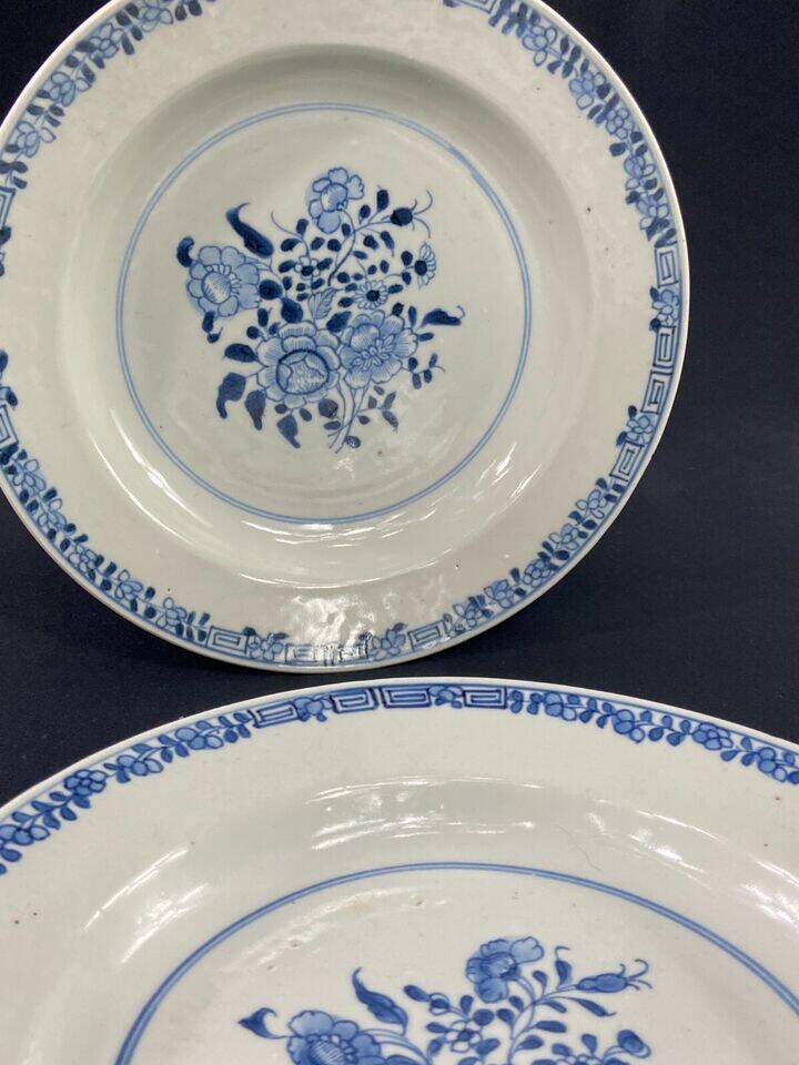 Pair of 18th century porcelain plates East India Company China
