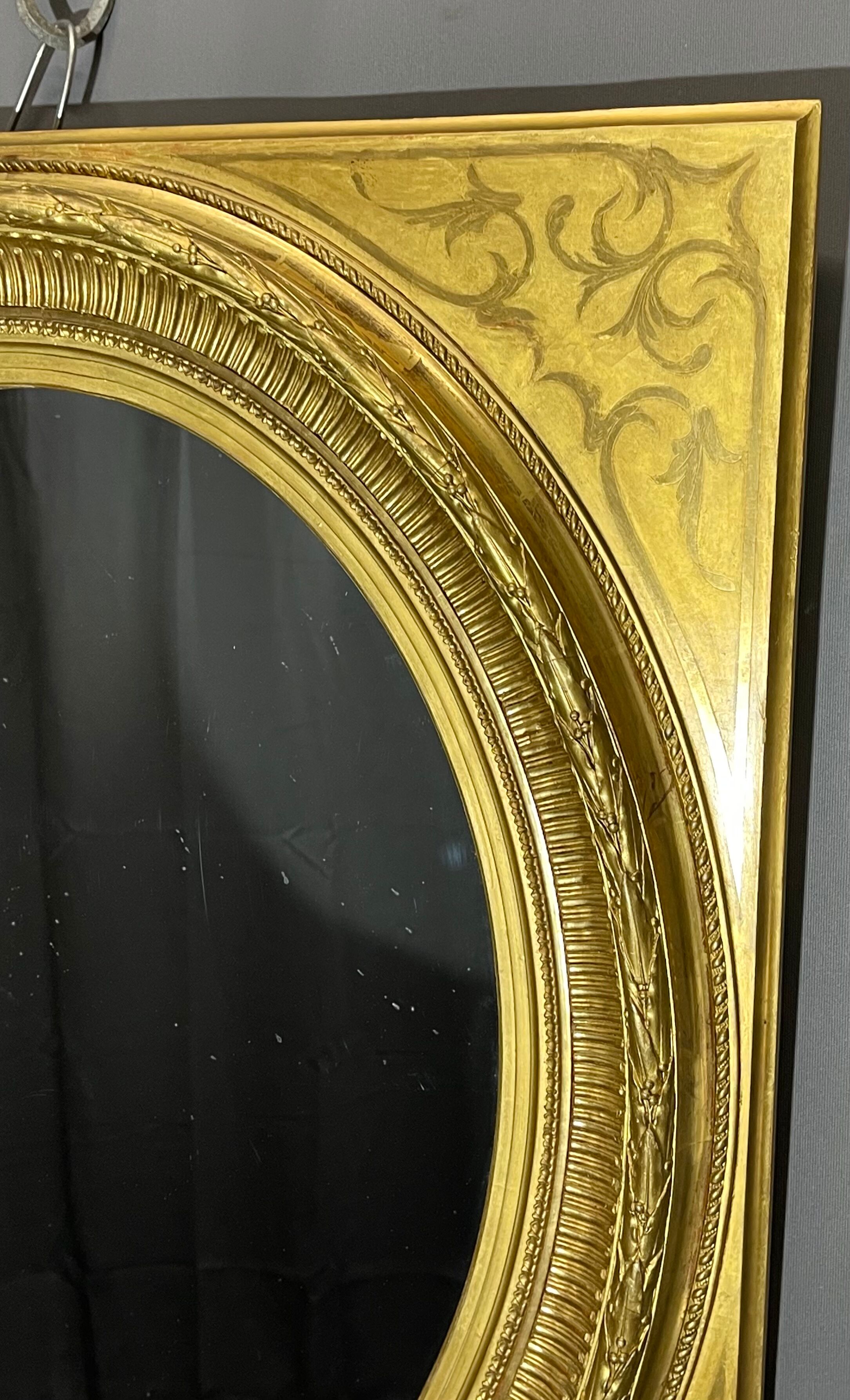 Miroir h88 x76 cm époque napoléon iii doute feuille d’or bon état