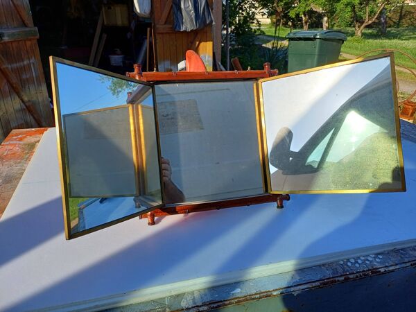 Miroir Triptyque 1876 : L.B