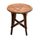 Rattan stool and braided chestnut