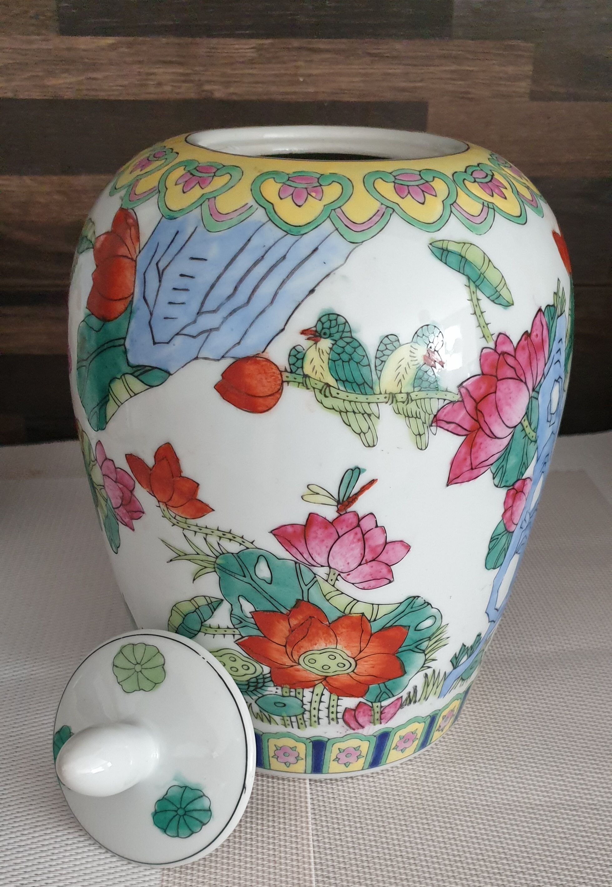 Old ginger pot chinese potiche in ceramic h.25cm