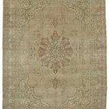 Hand-knotted oriental vintage 300 cm x 392 cm beige wool rug