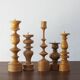 Scandinavian Wooden Candleholders, Set of 5