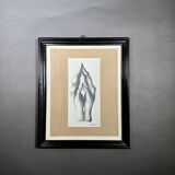 Dessin représentant des mains par Calin Hentea XXe