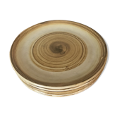 Six sandstone dessert plates by Longchamp