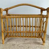 Vintage rattan magazine rack
