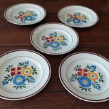 Flat plates set of five hbcm creil montereau decor cote d'argent