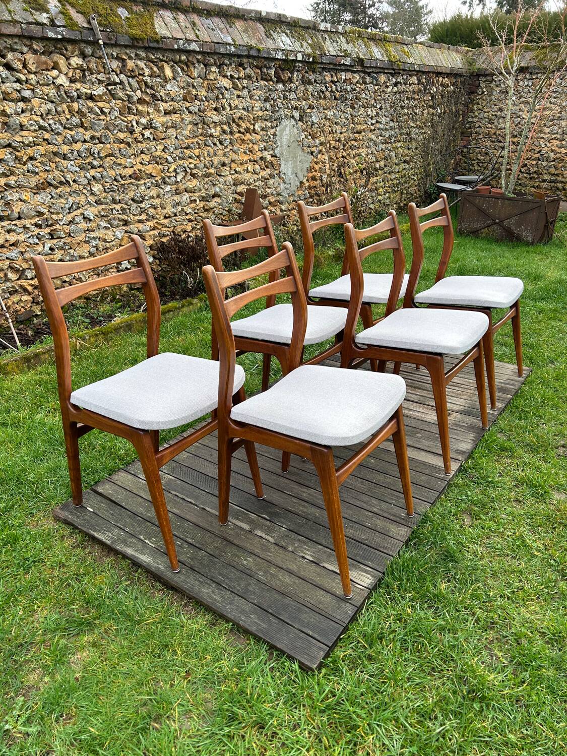 6 chaises scandinaves vintage 1960-70