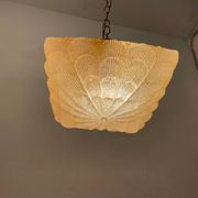 Lot de 2 suspensions lumineuses en verre de Murano, années 1980