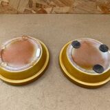 Pair of antique beige ceramic pocket trays made in france vintage